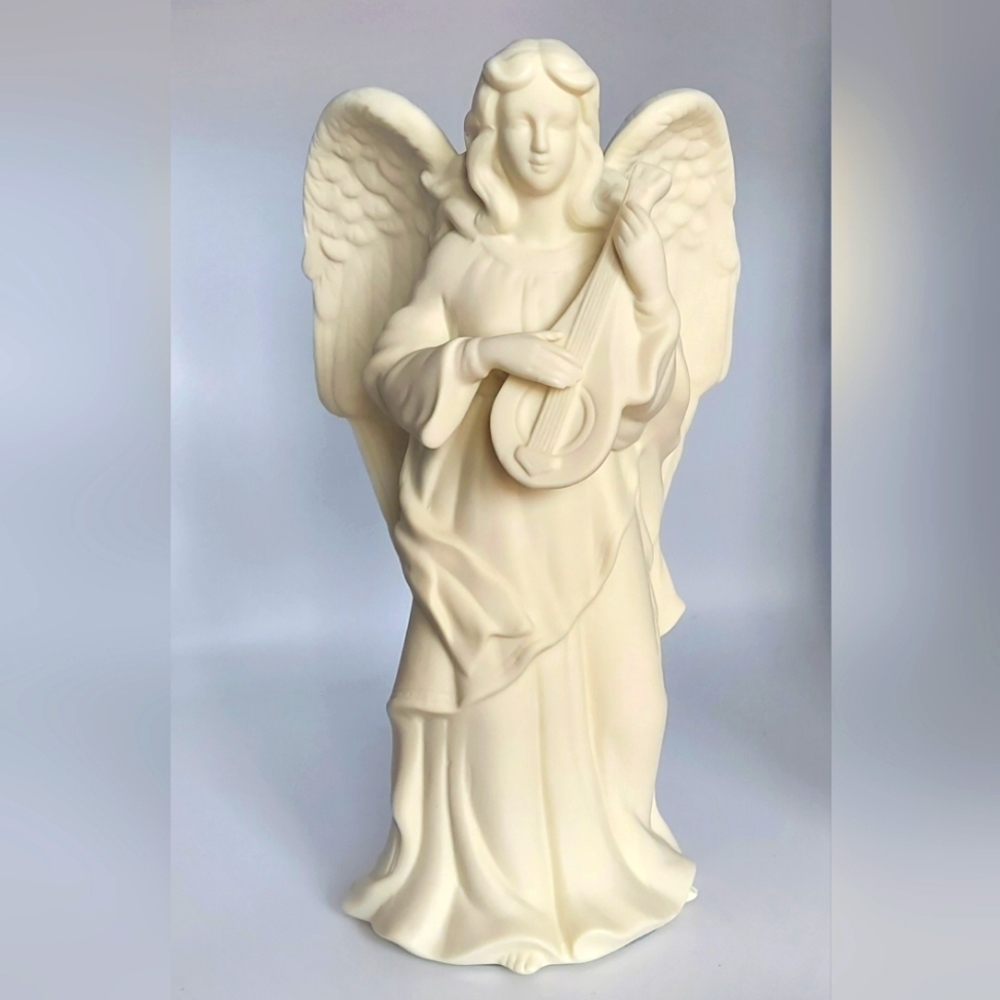 Ceramic Angel Candle Holder 9.5"